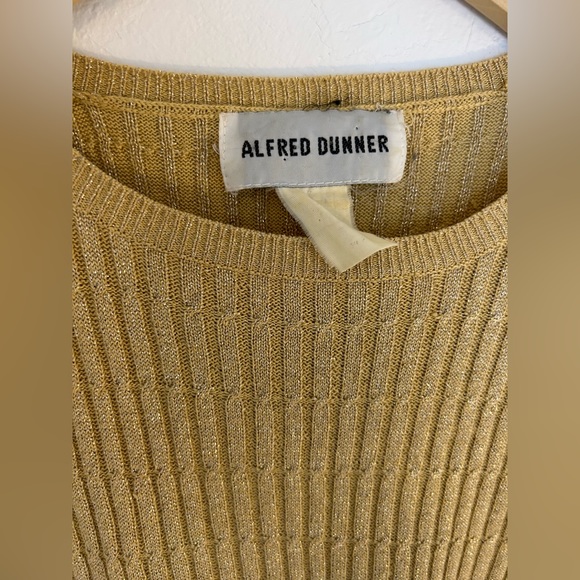 ⚜️VINTAGE Alfred Dunner Gold Cable Knit SS Top - Picture 2 of 4